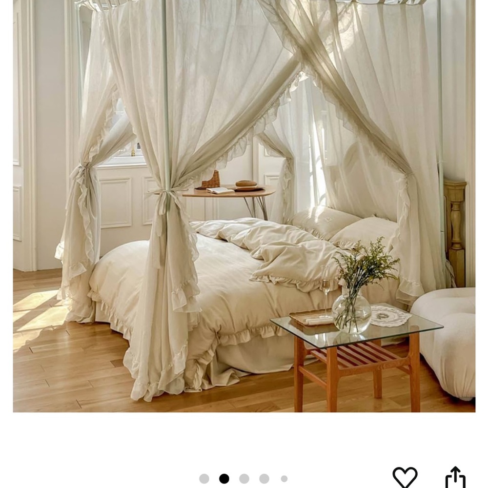 Elegant Ivory Canopy Bedding Set